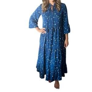 NEW LAYERZ CLOTHING bristy confetti maxi dress in navy
